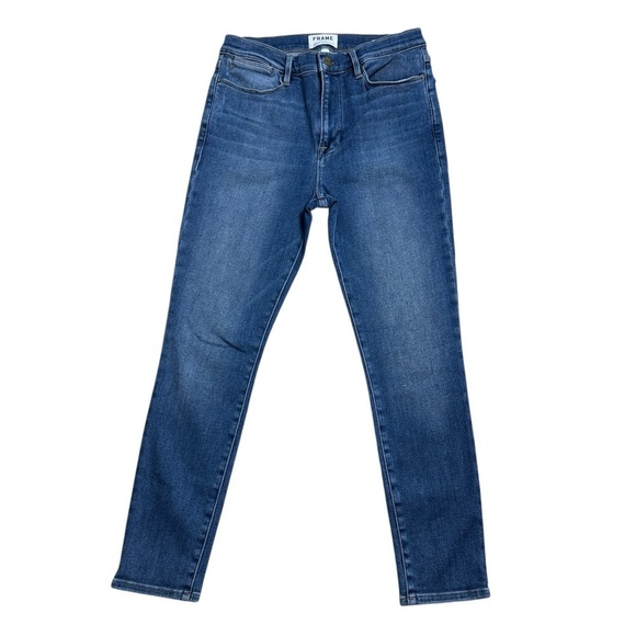 Frame Medium Wash Le High Skinny Crop Denim Jeans Womens 30 - Picture 1 of 7